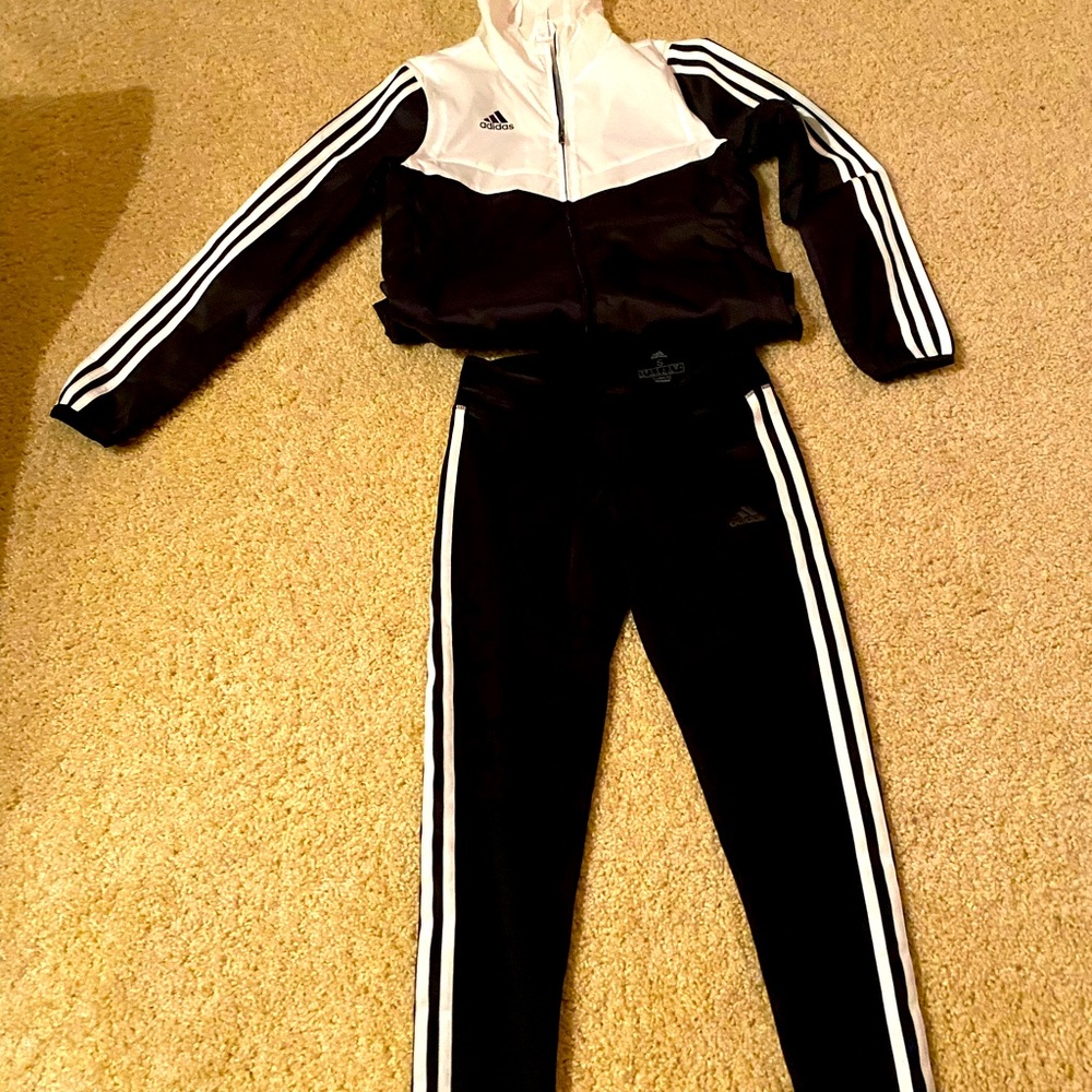 Adidas Women’s Black and White Track Set .